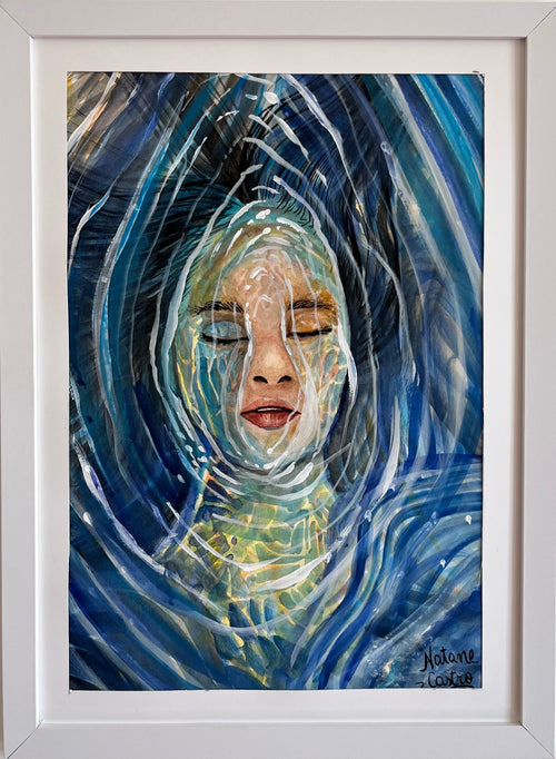 Sons da Natureza – pintura em aquarela de árvore com raízes e rosto por Natane Castro